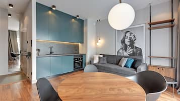Appartement Deluxe, 1 chambre, balcon, vue fleuve ((4 people) 40) | Salle de séjour