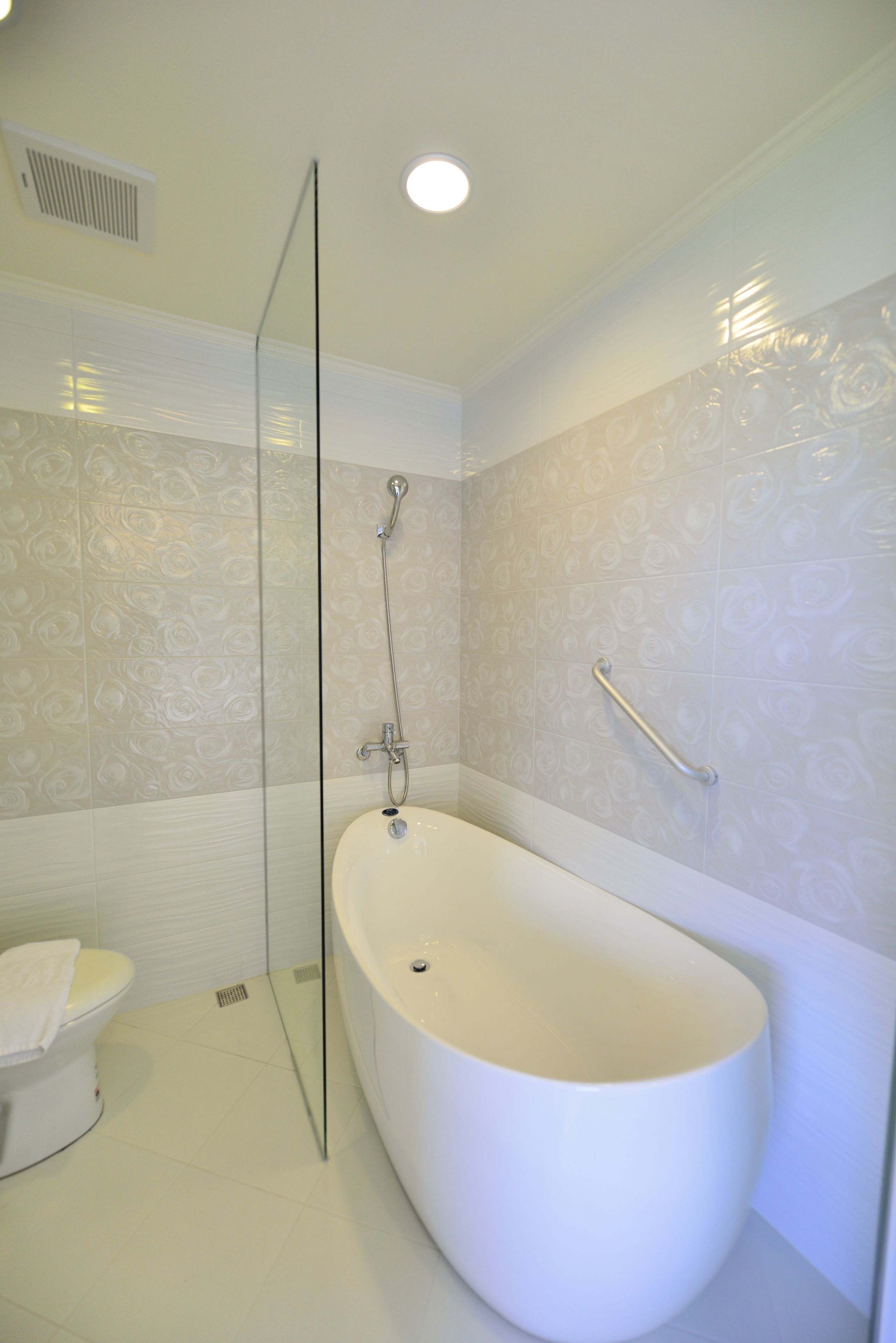 shower, free toiletries, hair dryer, slippers