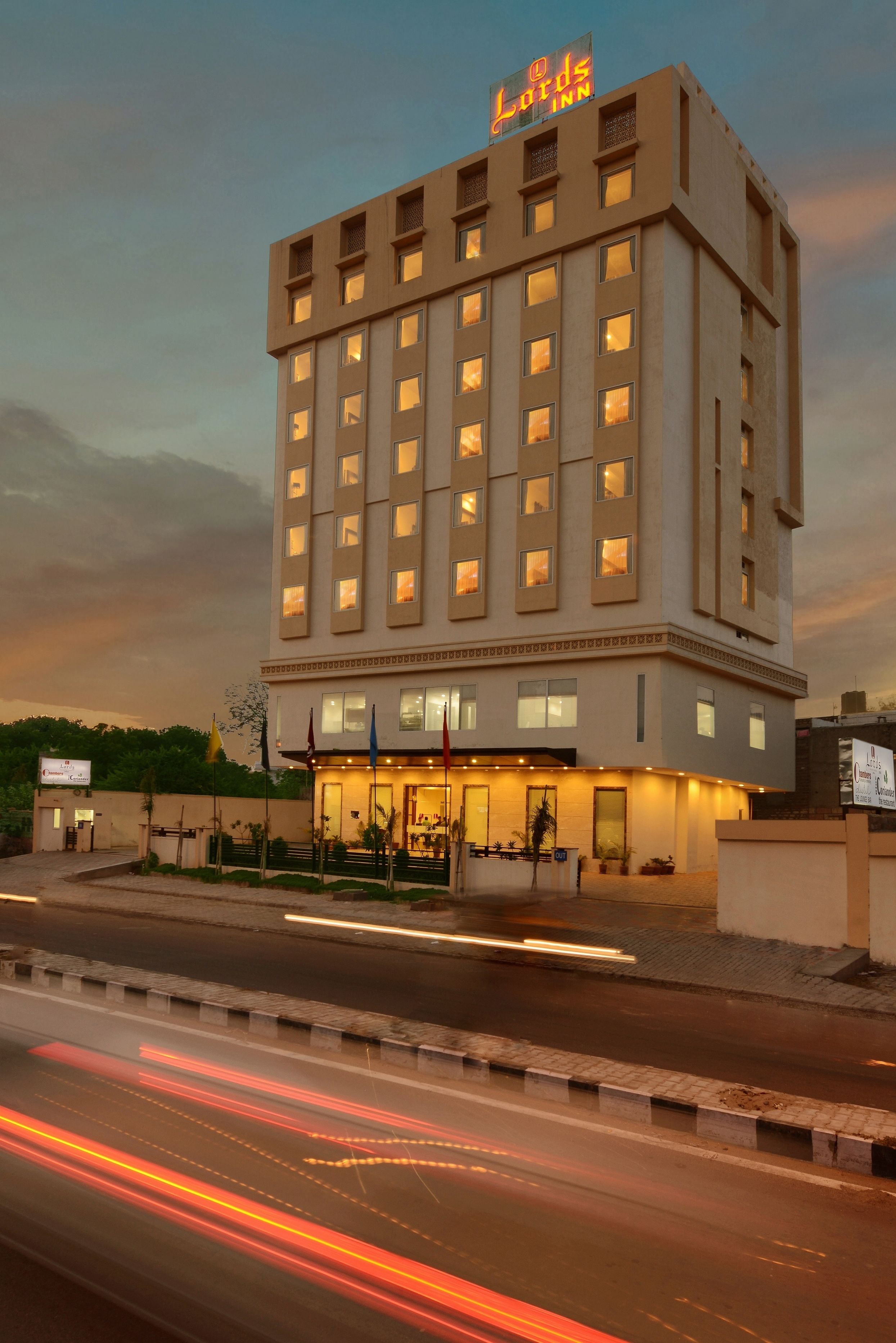 Front of property – evening/night