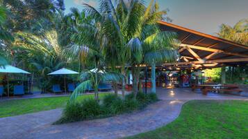Outdoor banquet area