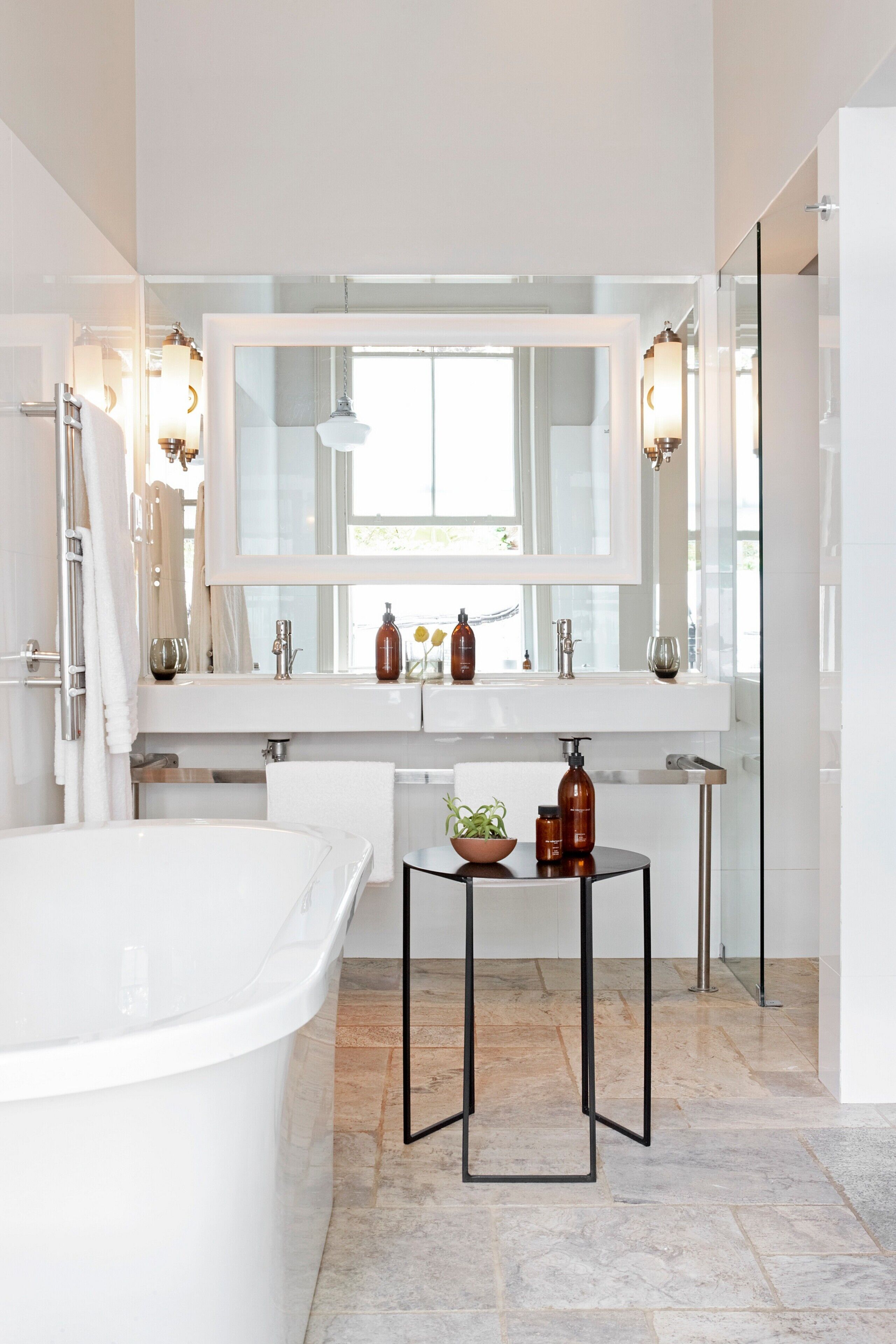 the manor house room | bathroom | designer toiletries, hair dryer, bathrobes, slippers