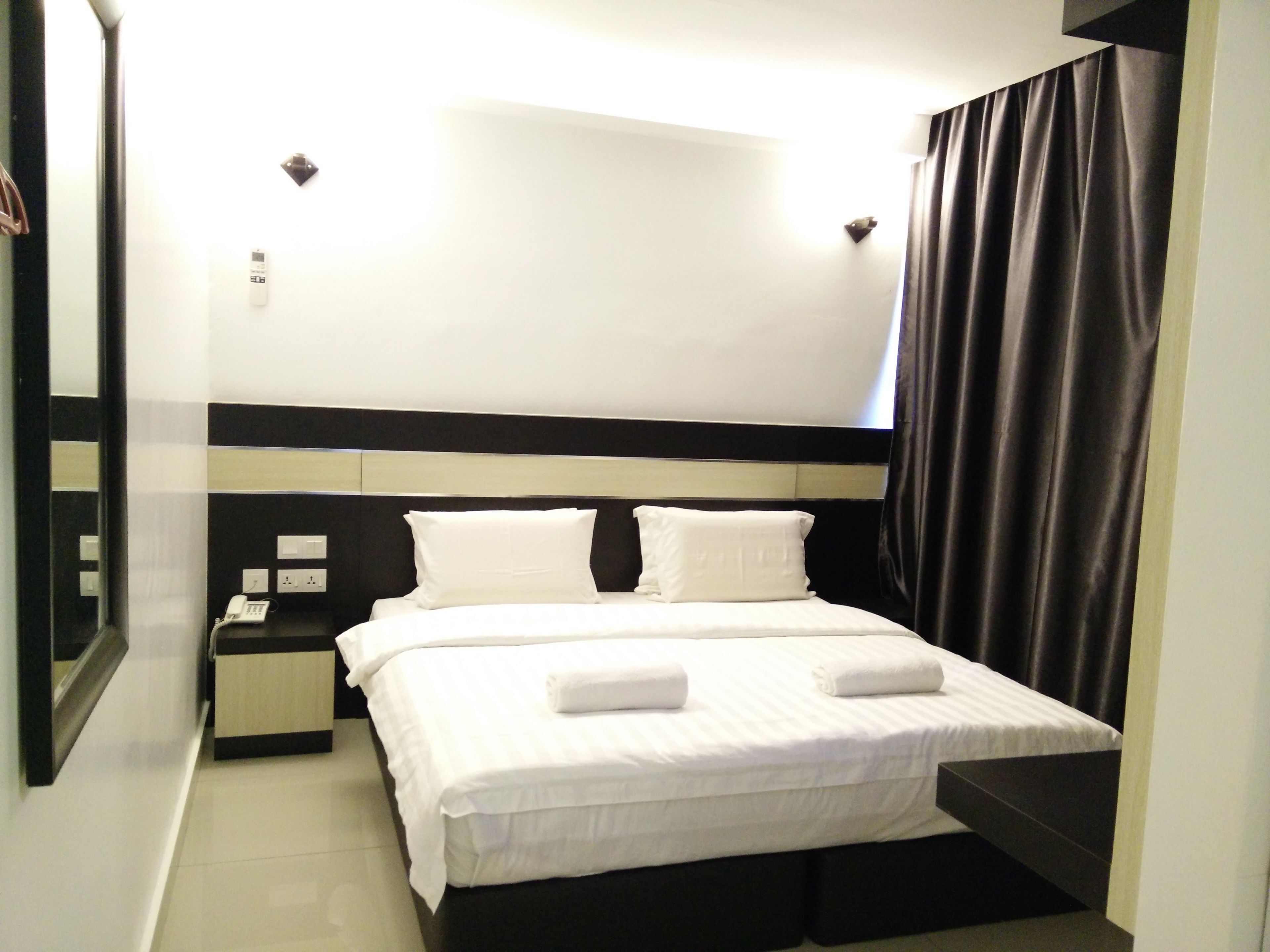 1 bedroom, desk, blackout drapes, iron/ironing board
