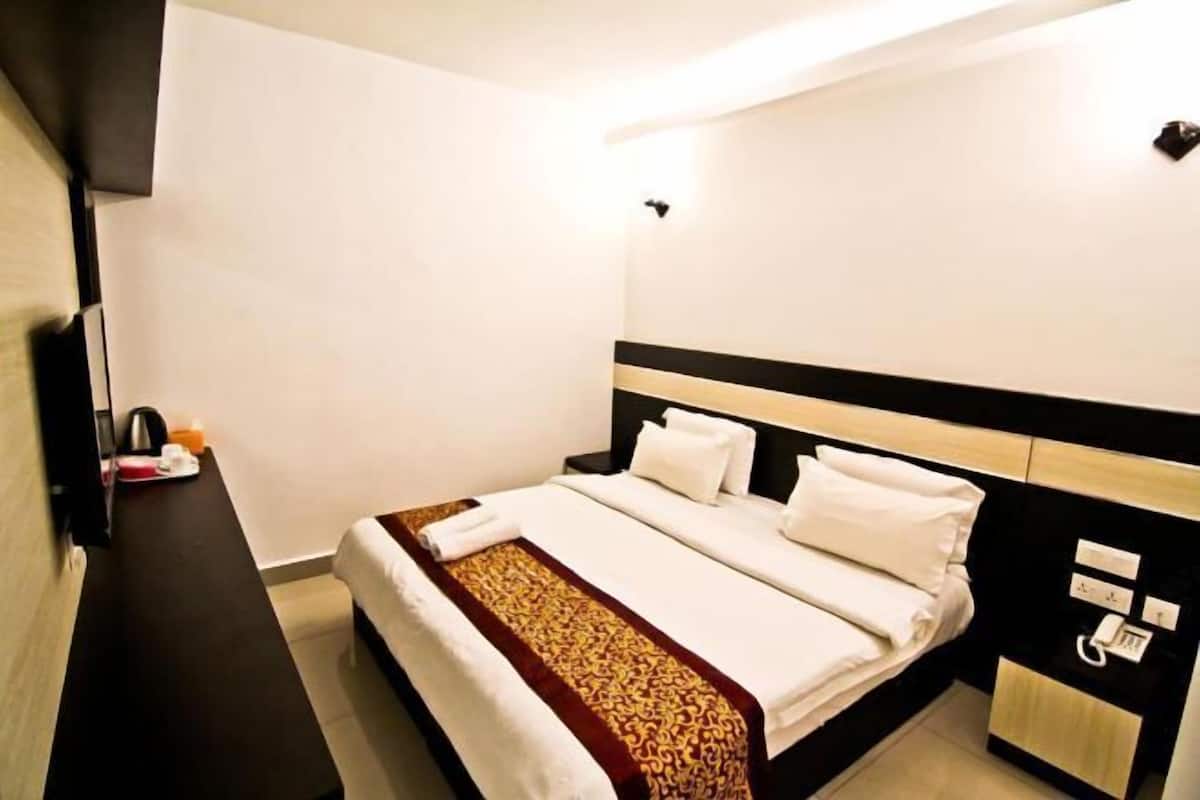 1 bedroom, desk, blackout curtains, iron/ironing board