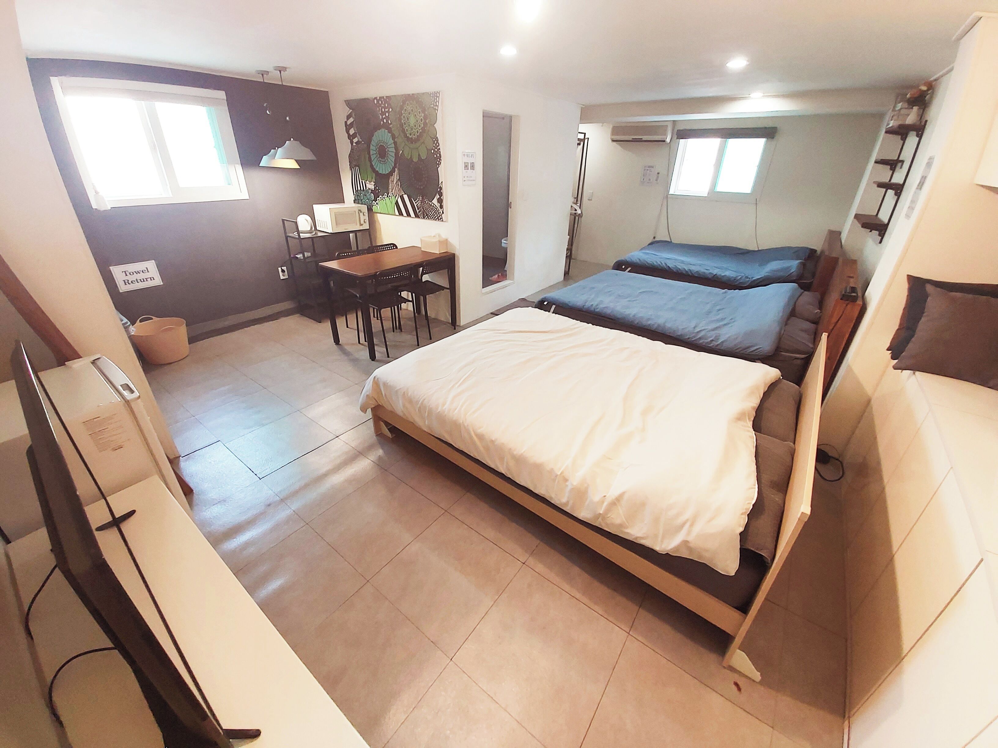 Blackout drapes, iron/ironing board, free WiFi, bed sheets