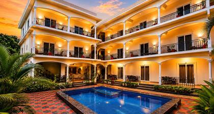 Morjim Sunset Hotel - 300 Meter to Morjim Beach with Pool & Kitchen Apartments