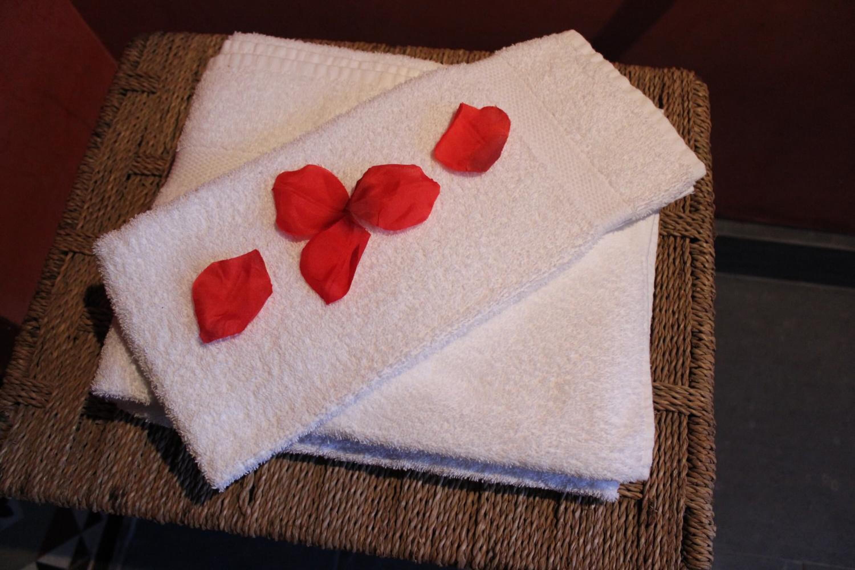 free toiletries, hair dryer, towels