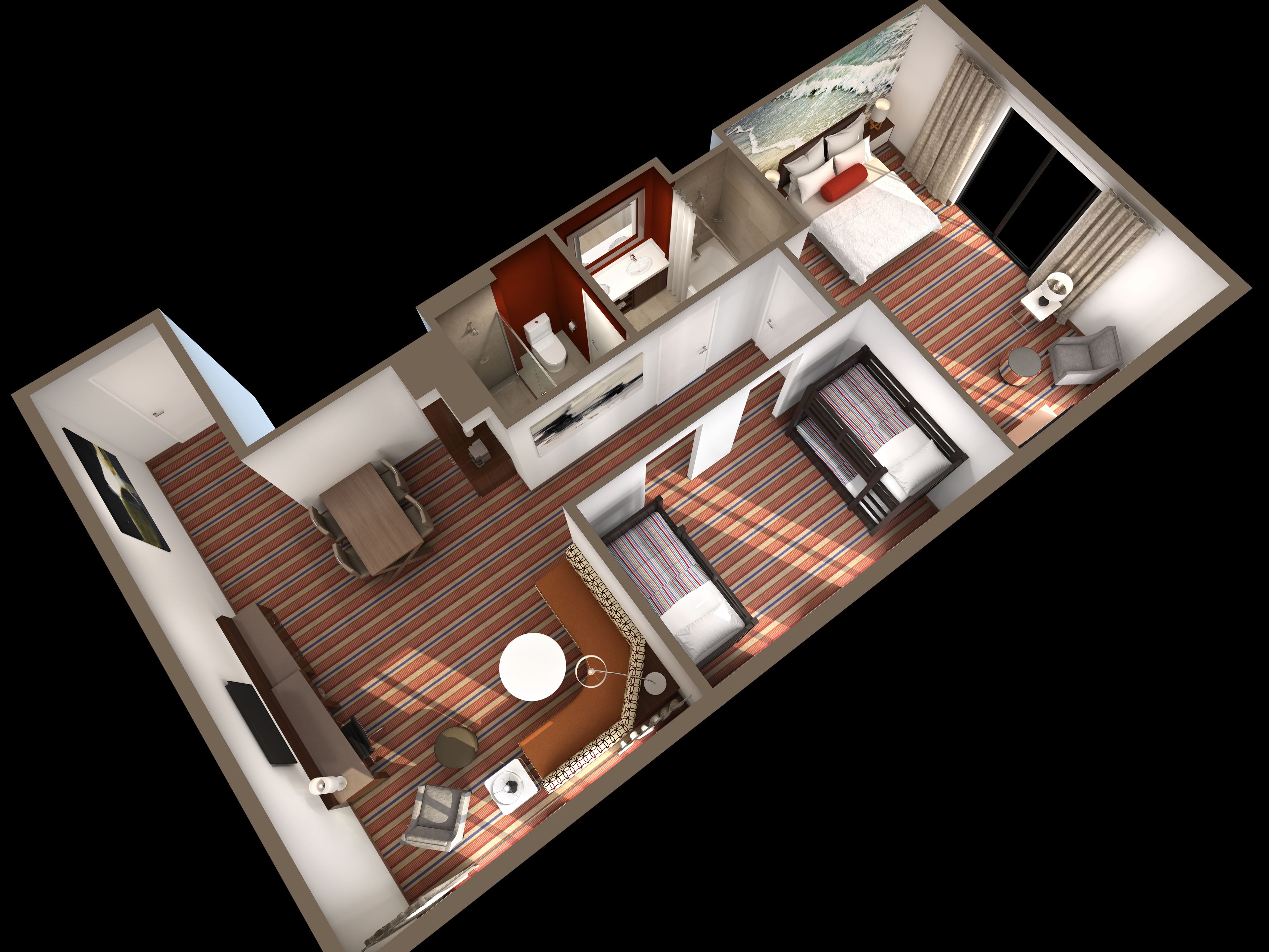 suite, 1 bedroom, corner | floor plan