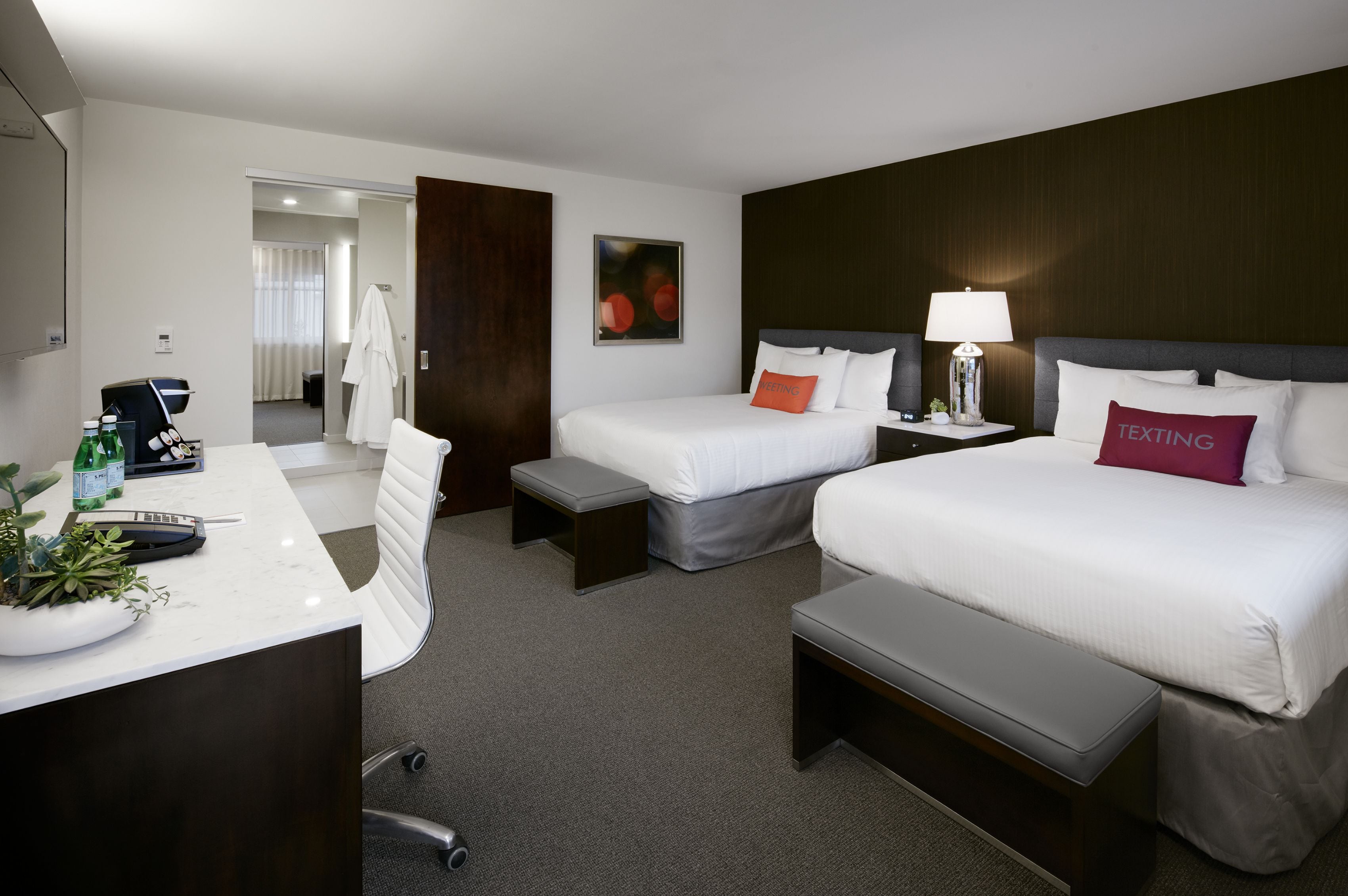 standard room, 2 double beds | premium bedding, in-room safe, desk, soundproofing