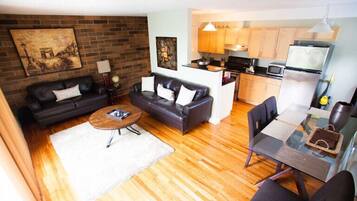 Condo, 2 Bedrooms (Uptown 2BSS) | Living room | Flat-screen TV, DVD player