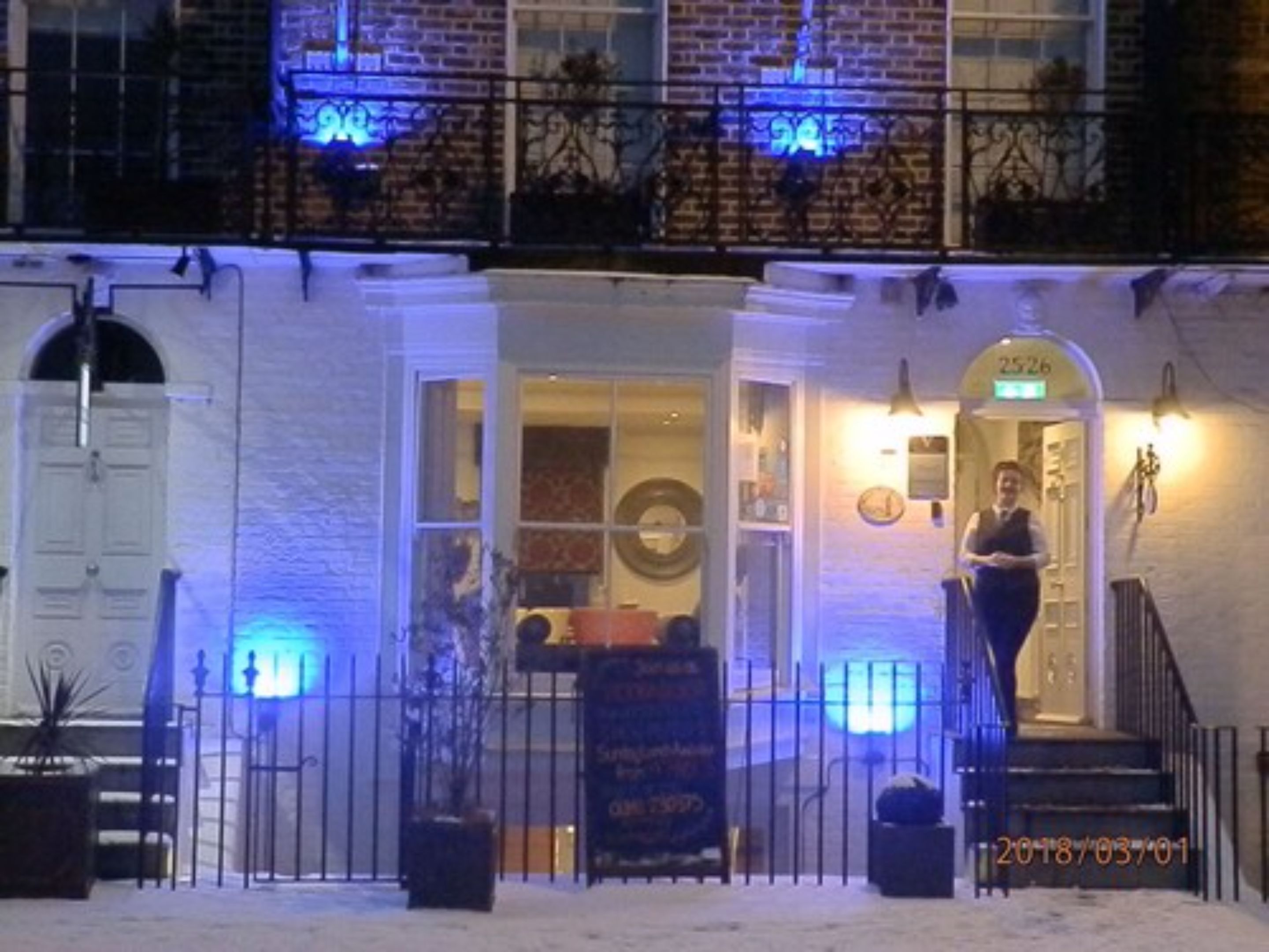 front of property – evening/night