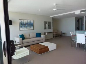 Apartment, 2 Bedrooms, Ocean View | Living area | Flat-screen TV, DVD player - Pure Kirra (Coolangatta)