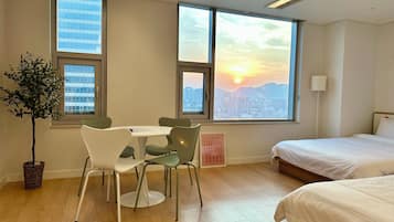 Deluxe Triple Queen_DDP & N Seoul Tower | Individually decorated, desk, laptop workspace, blackout curtains