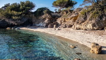 On the beach, scuba diving, snorkeling, windsurfing