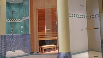 Sauna seca, banheira de hidromassagem, massagens desportivas