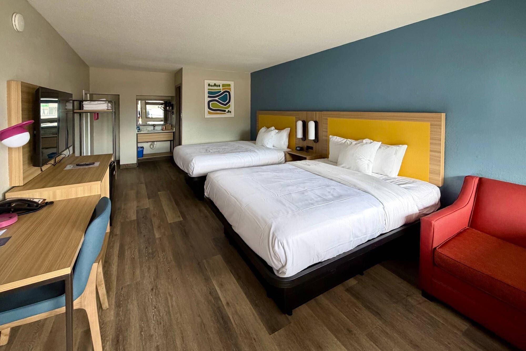 Standard Room, 2 Queen Beds | Desk, free WiFi, bed sheets, alarm clocks