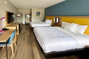 Standard Room, 2 Queen Beds | Desk, free WiFi, bed sheets, alarm clocks