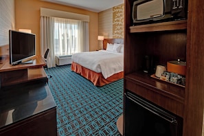 Premium bedding, desk, blackout drapes, iron/ironing board