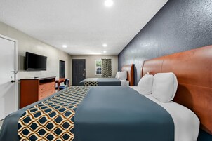 Standard Room, 2 Queen Beds, Non Smoking | Desk, iron/ironing board, free WiFi, bed sheets
