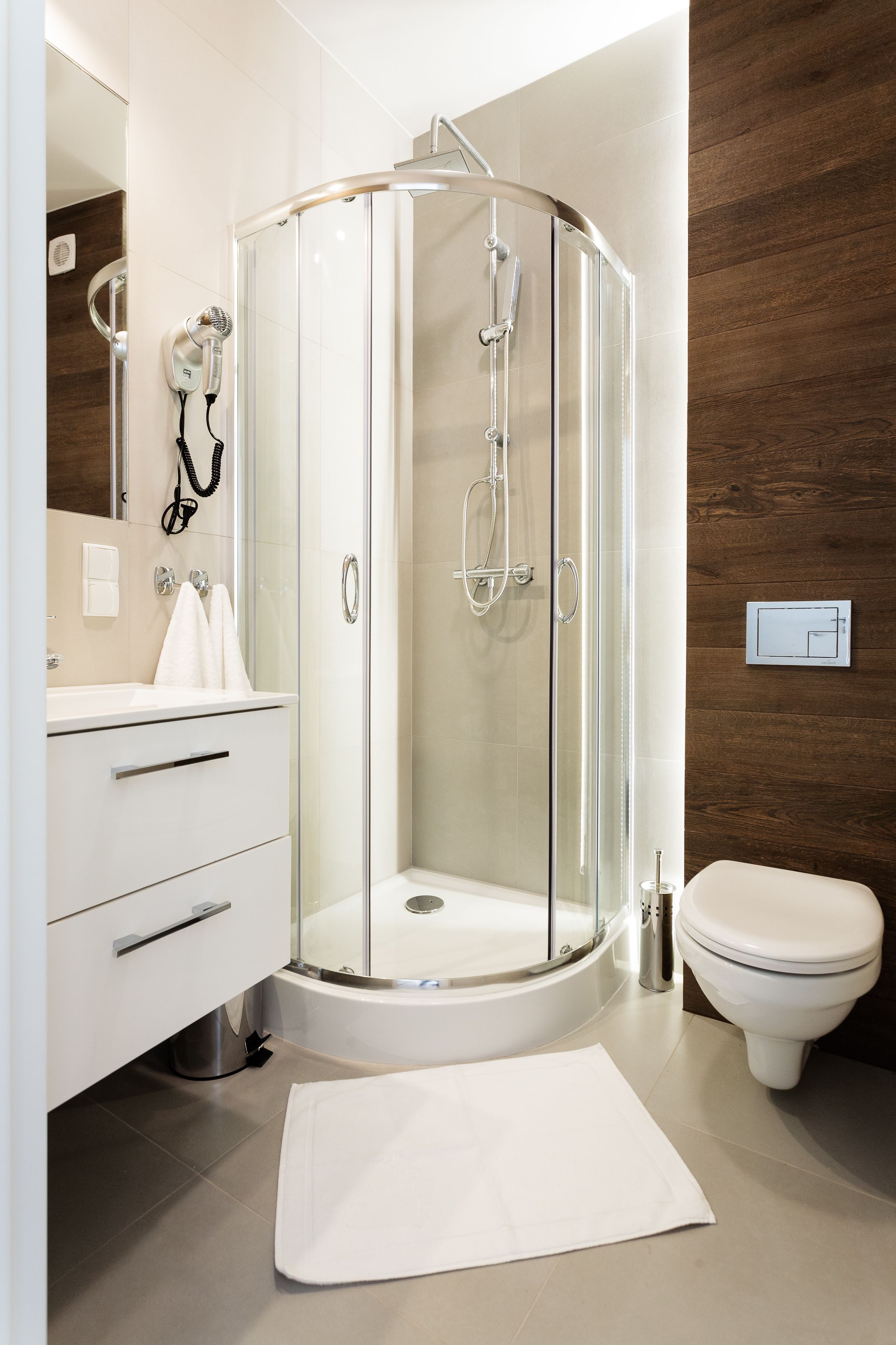 double room single use | bathroom | shower, free toiletries, hair dryer, towels