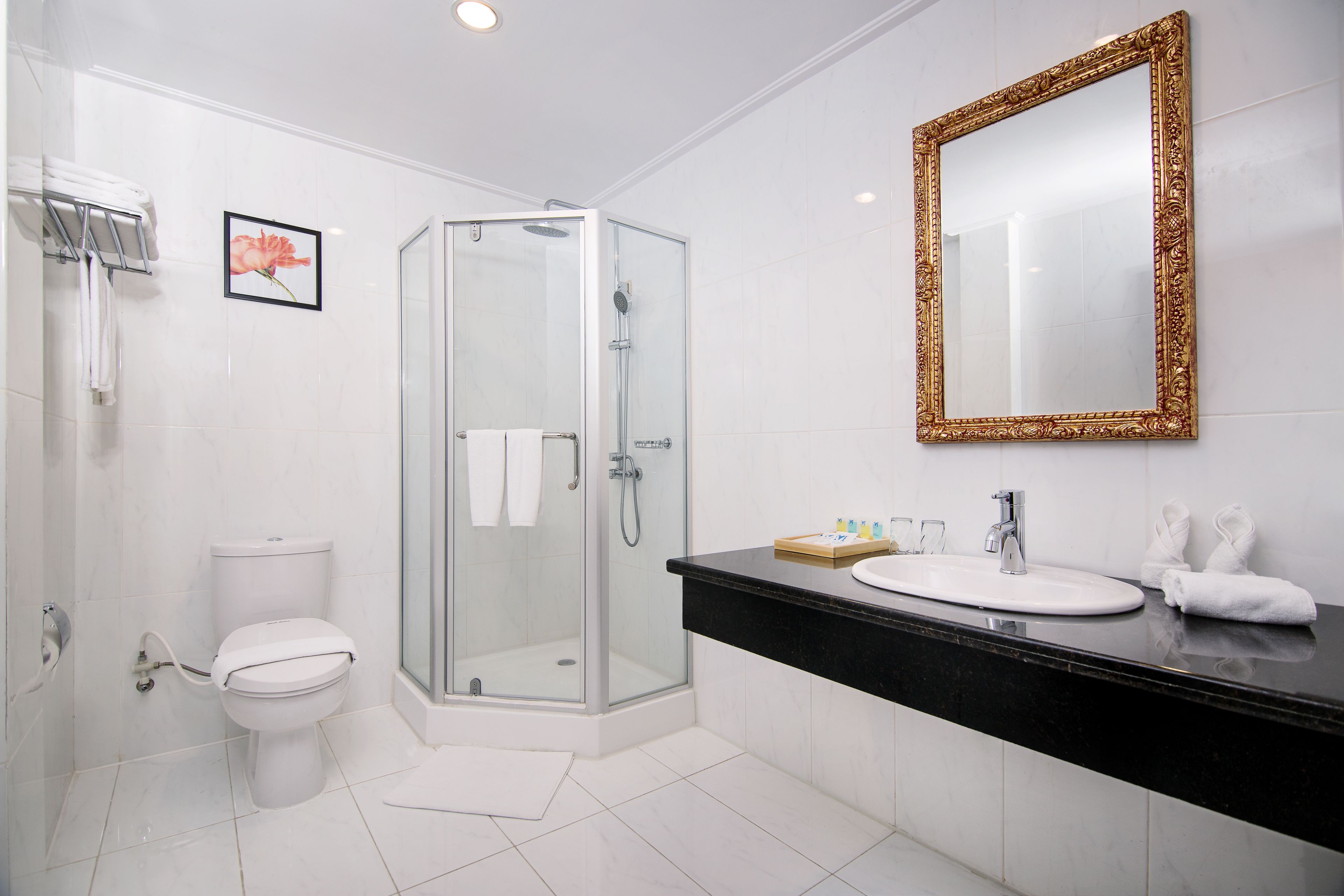junior suite | bathroom | free toiletries, hair dryer, slippers, bidet