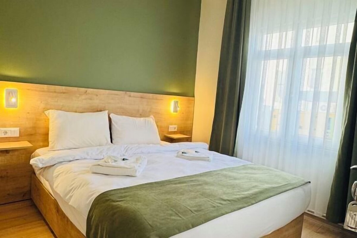 Premium bedding, down duvets, memory-foam beds, blackout curtains