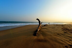 Private beach, sun loungers, beach umbrellas, beach towels