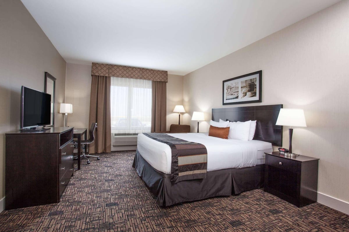 Egyptian cotton sheets, premium bedding, in-room safe, blackout curtains