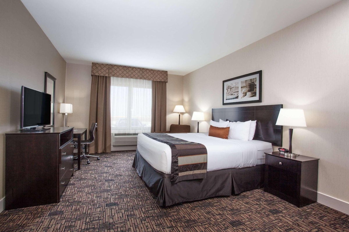 Room, 1 King Bed, Accessible, Non Smoking | Egyptian cotton sheets, premium bedding, in-room safe, blackout drapes