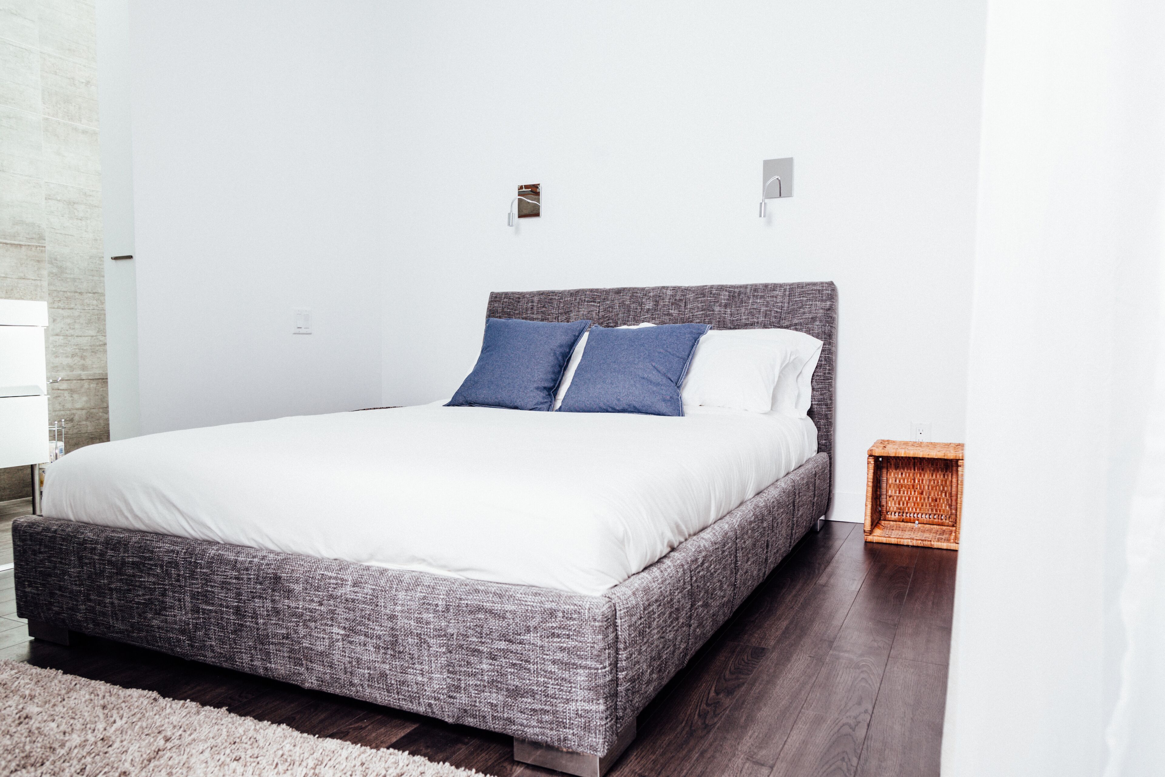 down duvets, memory-foam beds, blackout curtains, iron/ironing board