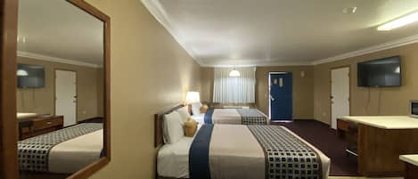 Family Suite, 2 Queen Beds, Kitchen | Desk, rollaway beds, free WiFi, bed sheets