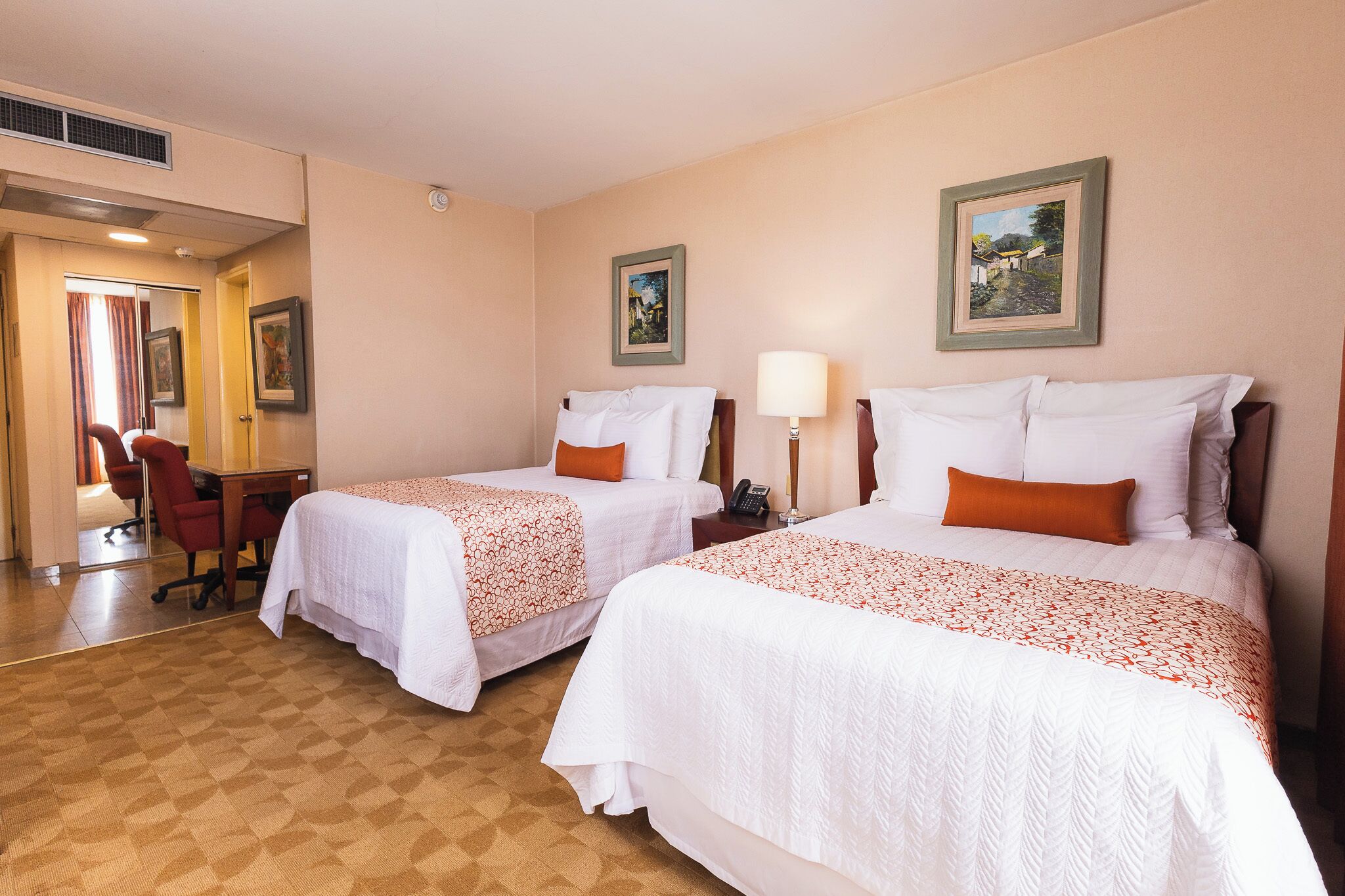 deluxe room, 2 double beds | premium bedding, down duvets, in-room safe, individually decorated