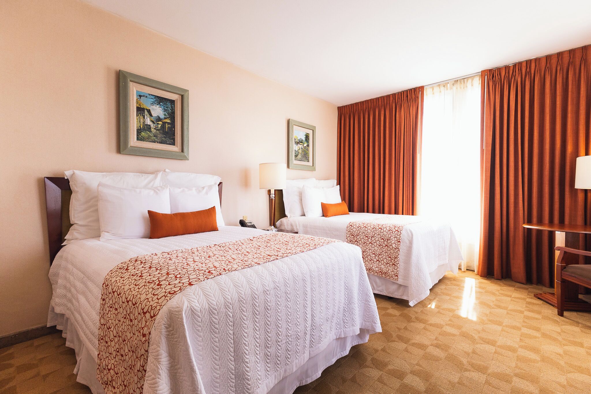 deluxe room, 2 double beds | premium bedding, down duvets, in-room safe, individually decorated