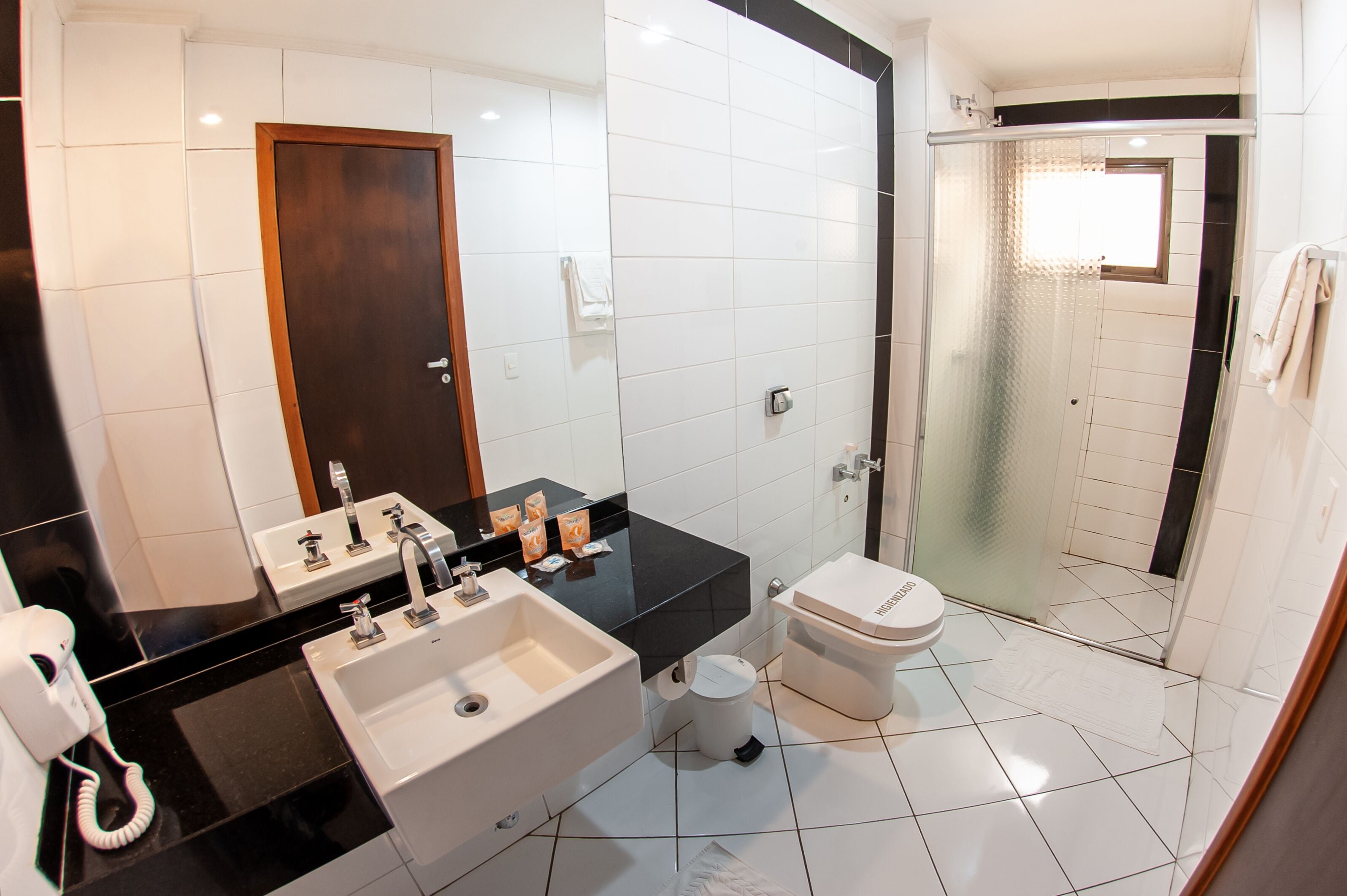 free toiletries, hair dryer, towels, soap