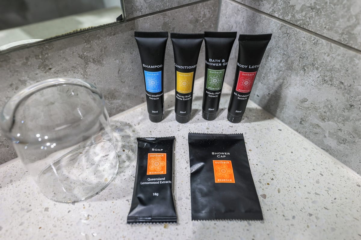 free toiletries, hair dryer, towels, soap