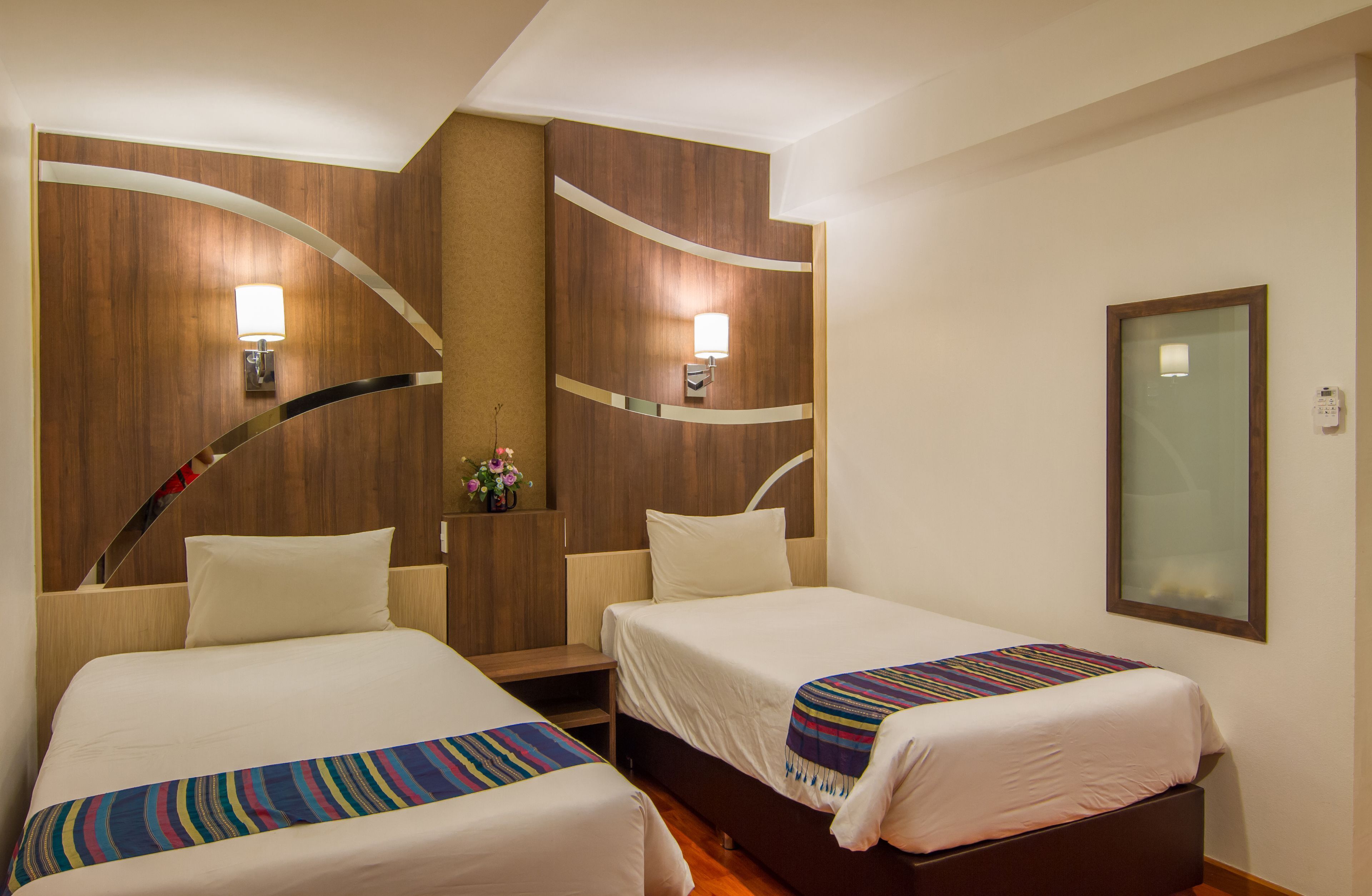 Desk, free WiFi, bed sheets