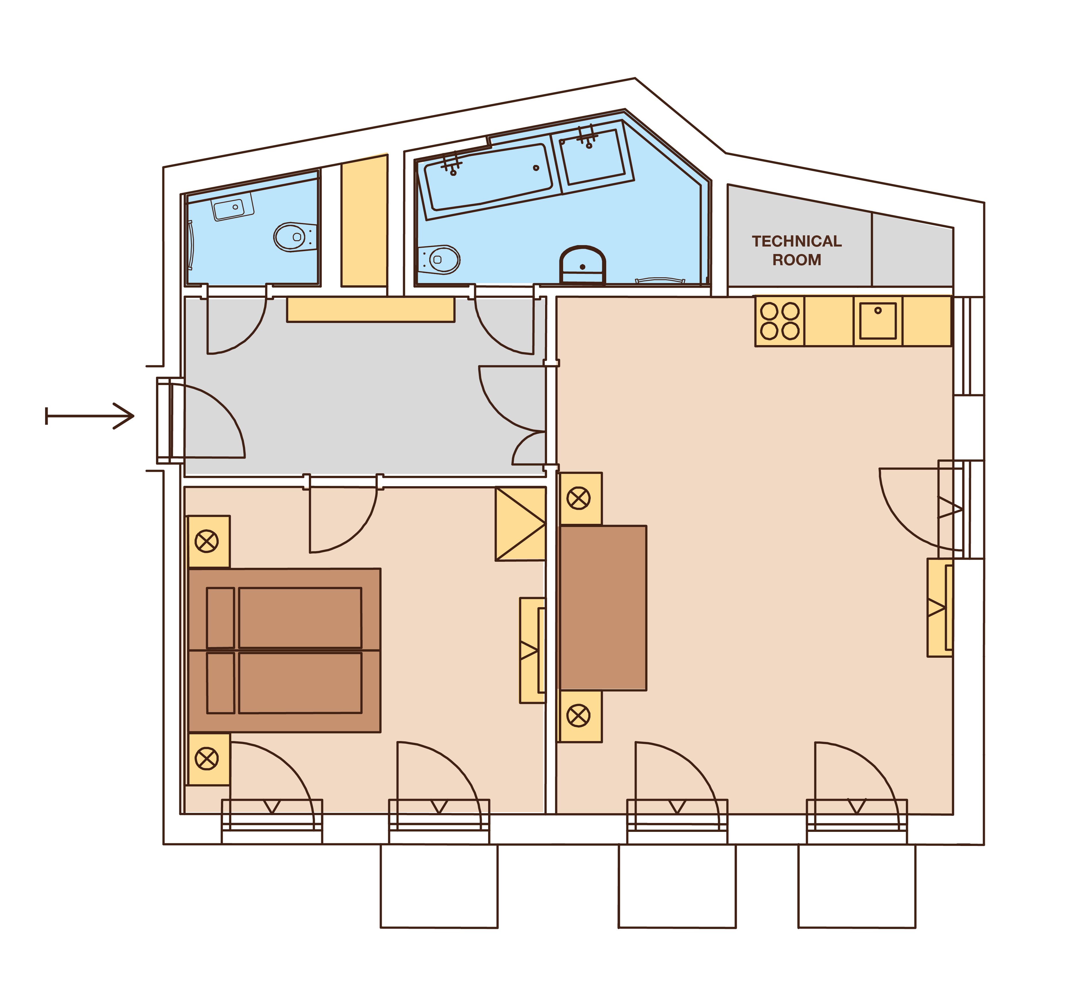 luxury apartment (65 m2) | desk, cots/infant beds, free wifi, bed sheets