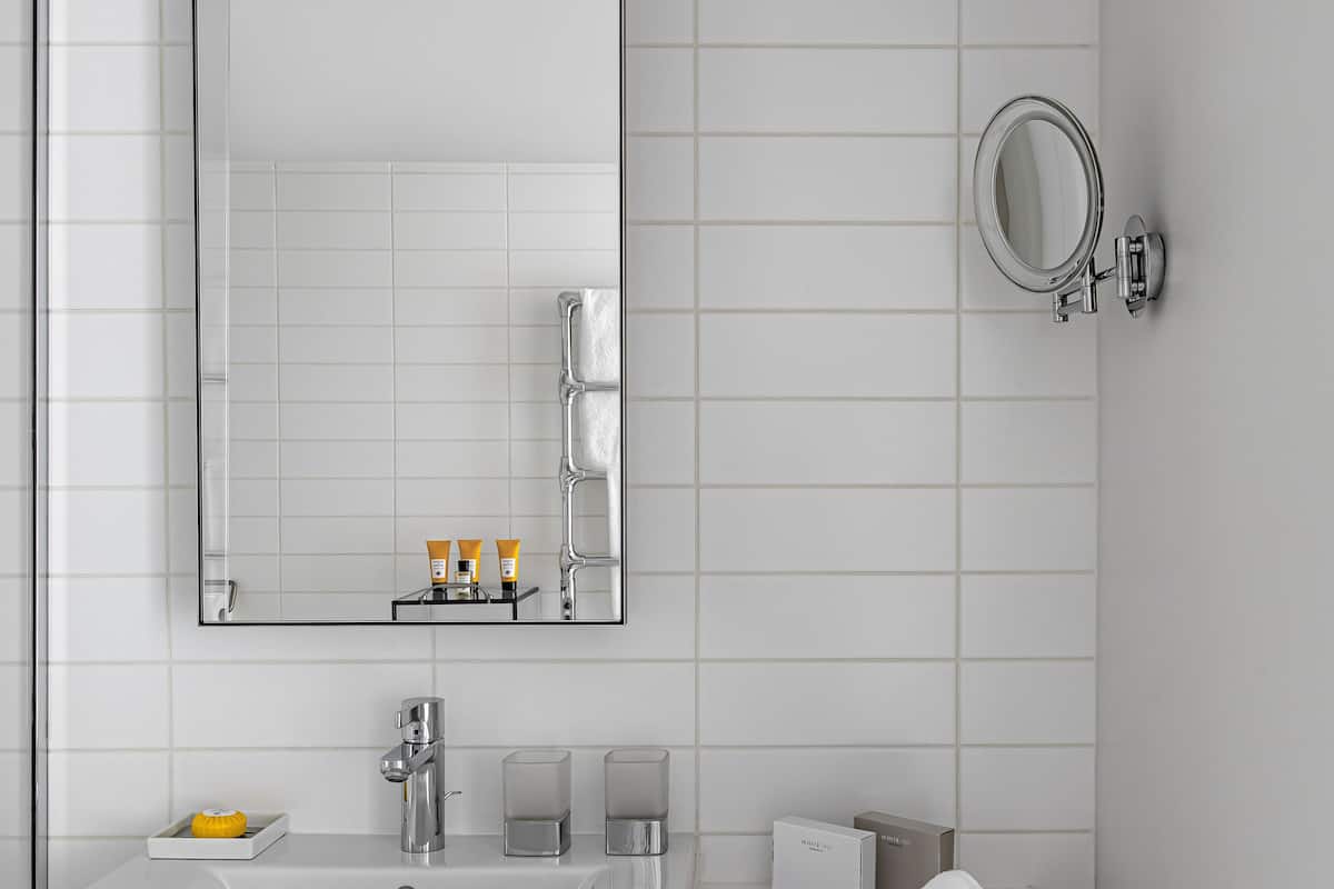 hair dryer, slippers, towels