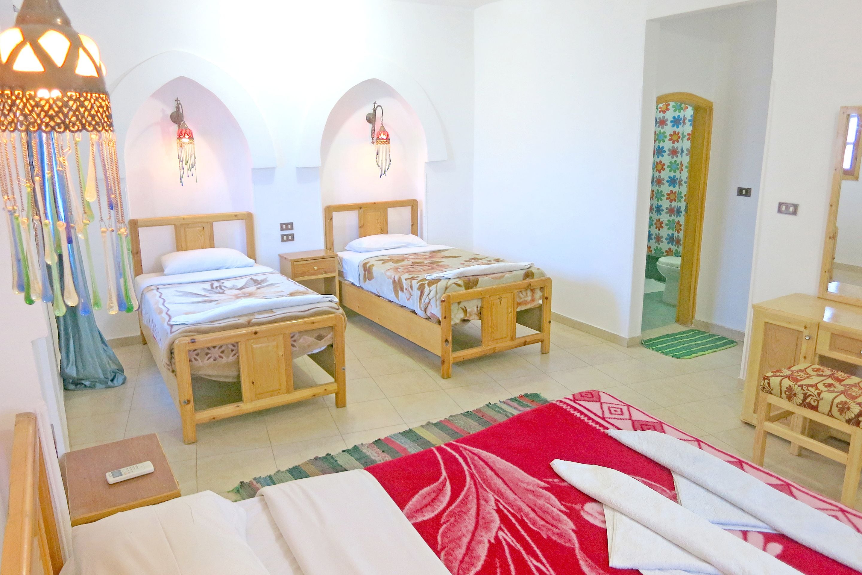 desk, blackout curtains, free cots/infant beds, free wifi