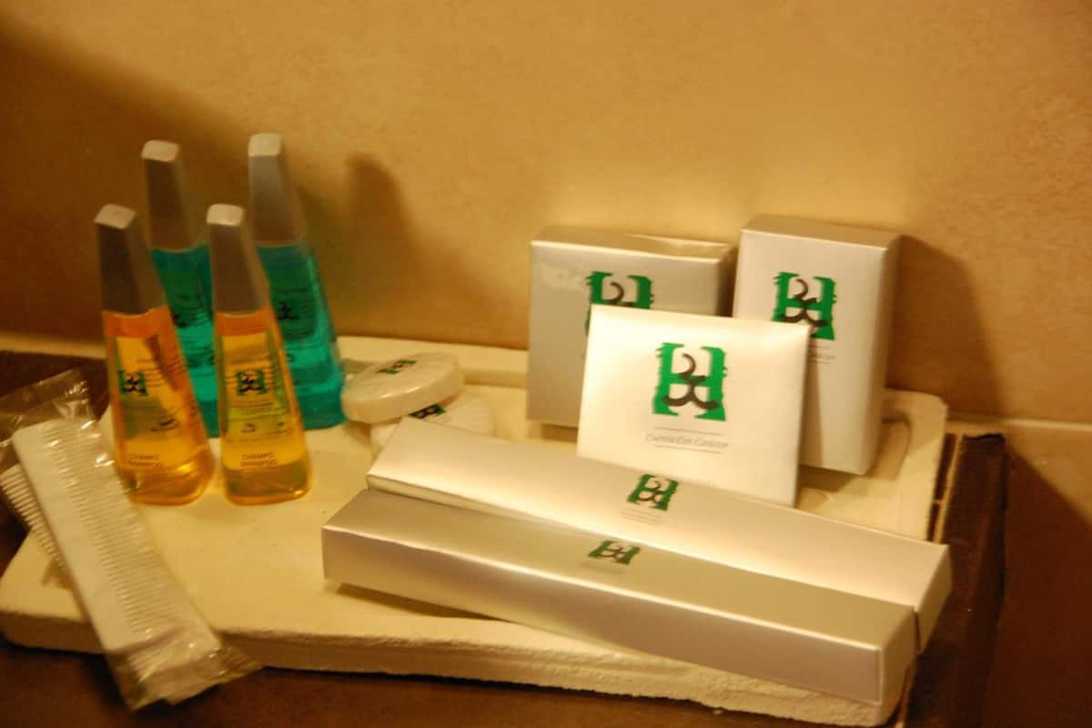 bathtub, free toiletries, hair dryer, towels