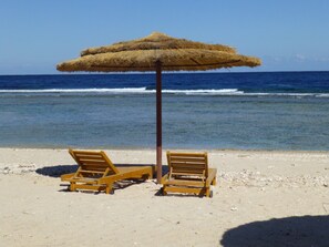 On the beach, scuba diving