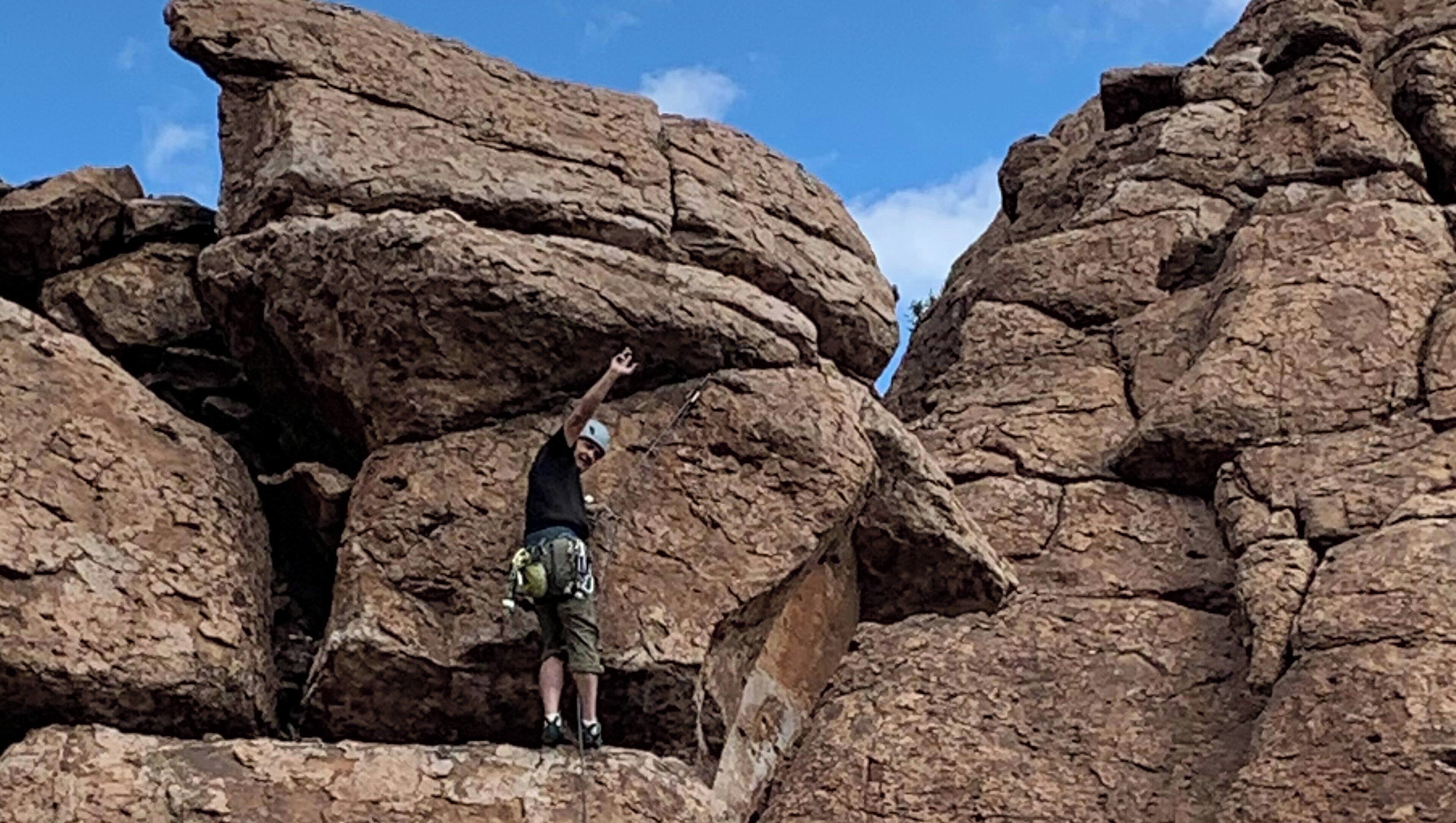 Outdoor rock climbing