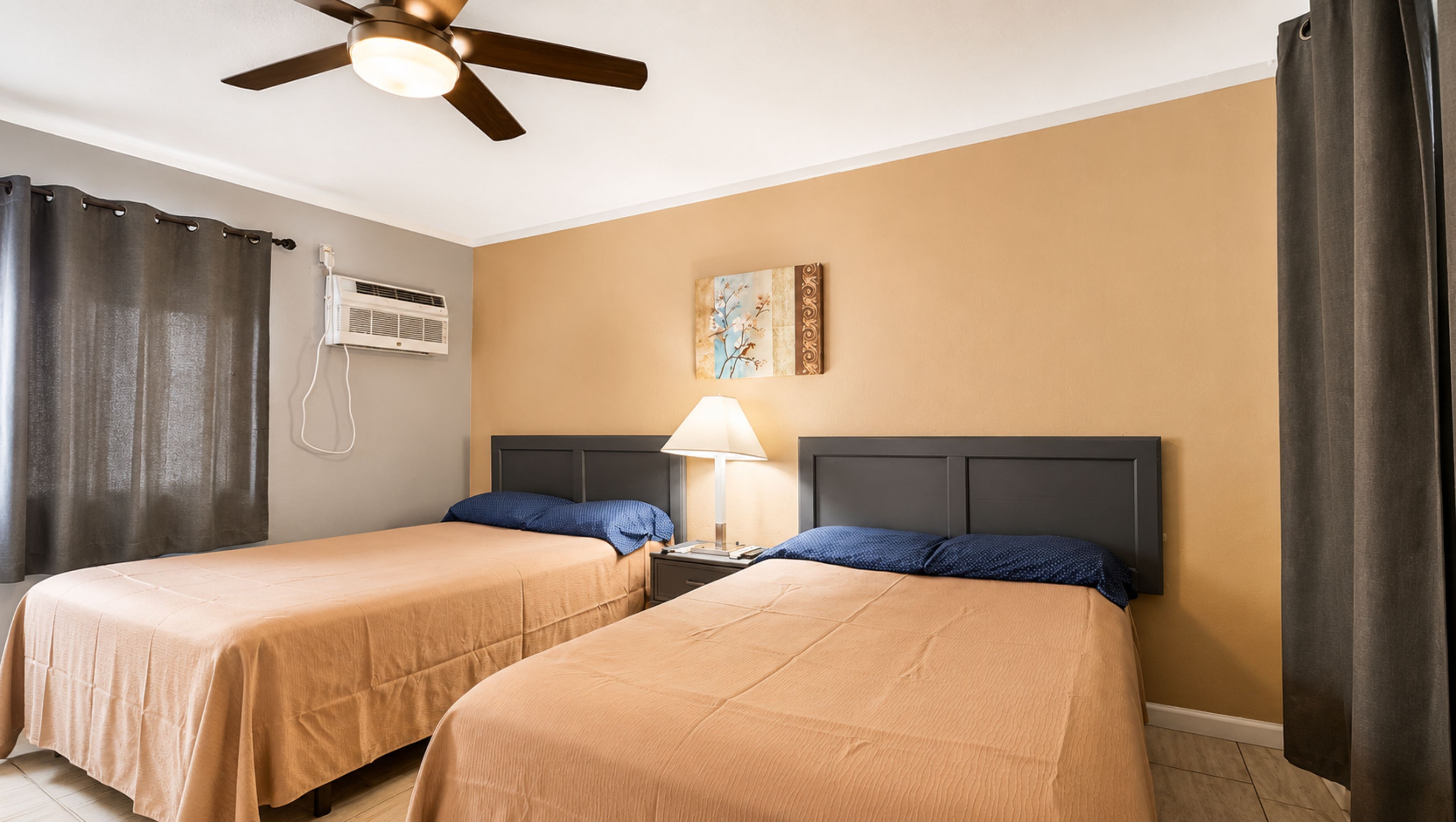 Room, 2 Double Beds, Non Smoking, Refrigerator & Microwave | WiFi (free), bed sheets