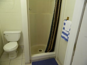 Standard Room, 2 Double Beds | Bathroom | Shower, free toiletries, towels