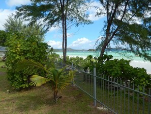 Na praia, areia branca, passeios de caiaque 