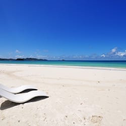 On the beach, white sand, kayaking