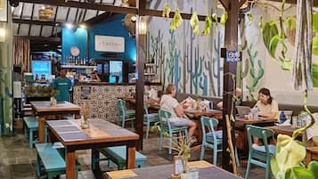 International cuisine, beach views