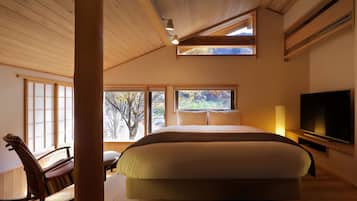 Traditionelt værelse (Maisonette, Annex, Open Air Bath) | Pengeskab på værelset, individuelt design, gratis Wi-Fi, sengetøj