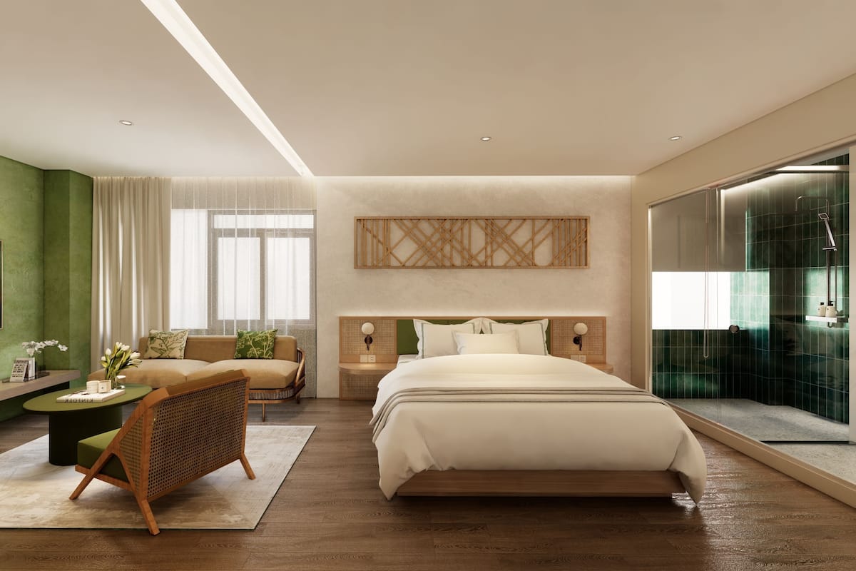 Ropa de cama de alta calidad, escritorio, wifi gratis y ropa de cama