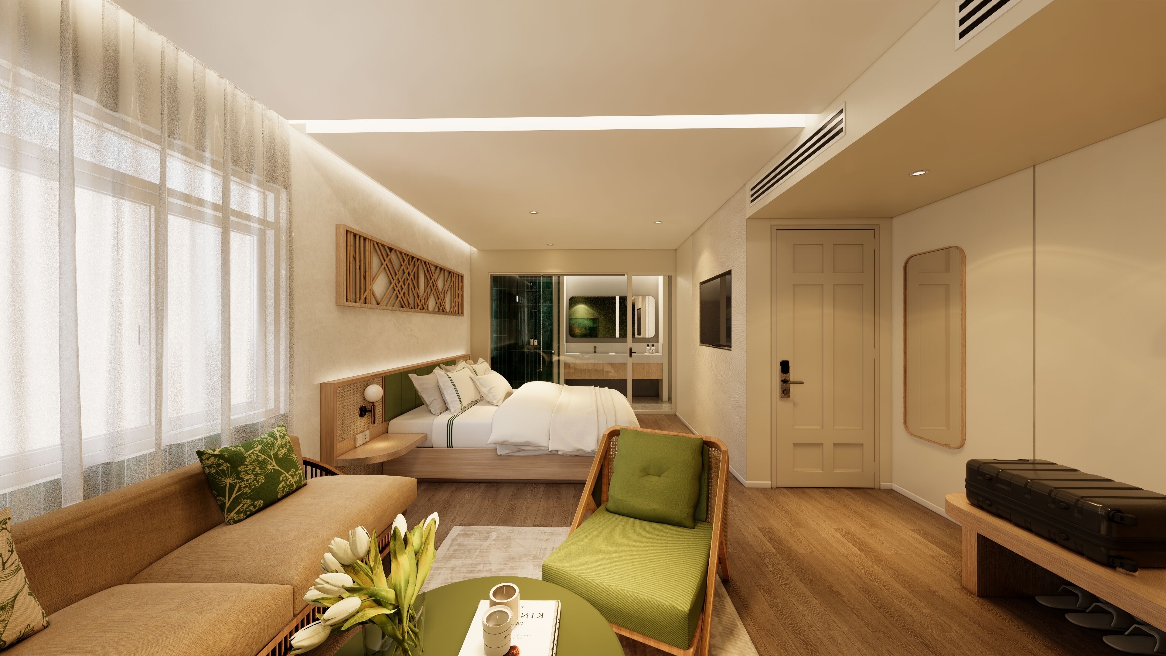 Suite estudio junior | Ropa de cama de alta calidad, escritorio, wifi gratis y ropa de cama 