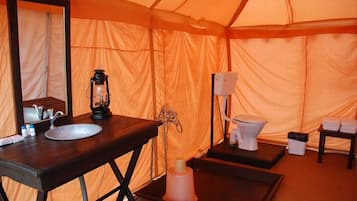 Tenda Luxury, 1 camera da letto, vista montagna | Bagno | Doccia